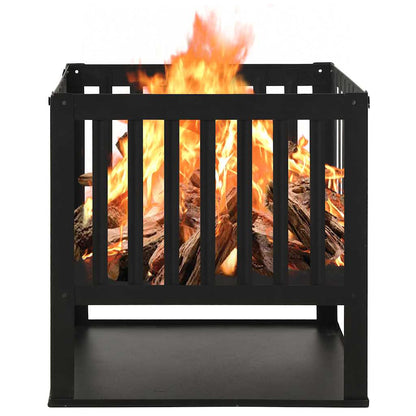 Fire pit 40x40x40 cm steel black Firepit fire basket square