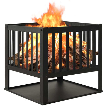 Fire pit 40x40x40 cm steel black Firepit fire basket square