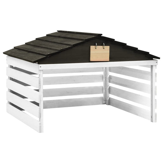 Mähroboter-Garage Schwarz Weiß 78x74x54 cm Holz Rasenroboter