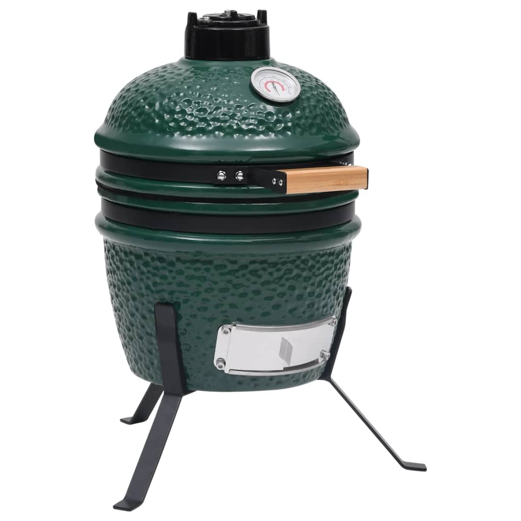 Kamado Barbecue Grill und Smoker Keramik 56 cm Temperaturanzeige Grün BBQ