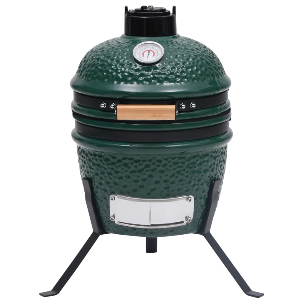 Kamado Barbecue Grill und Smoker Keramik 56 cm Temperaturanzeige Grün BBQ