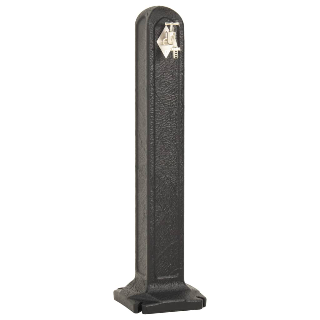 Wasserzapfsäule 90cm HDPE Anthrazit Garten Wasserhahn Wasserstelle