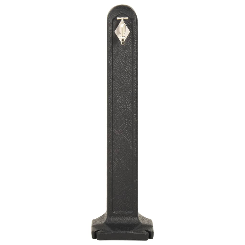 Wasserzapfsäule 90cm HDPE Anthrazit Garten Wasserhahn Wasserstelle