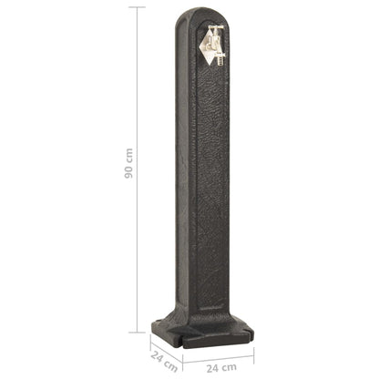 Wasserzapfsäule 90cm HDPE Anthrazit Garten Wasserhahn Wasserstelle