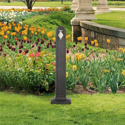 Wasserzapfsäule 90cm HDPE Anthrazit Garten Wasserhahn Wasserstelle
