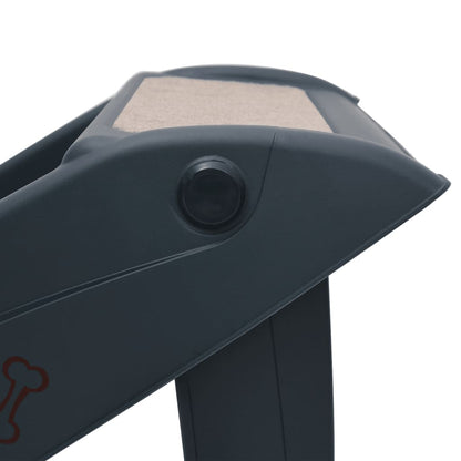 Hundetreppe Klappbar Dunkelgrau 62x40x49,5 cm Haustiertreppe Aufstiegshilfe 75 kg