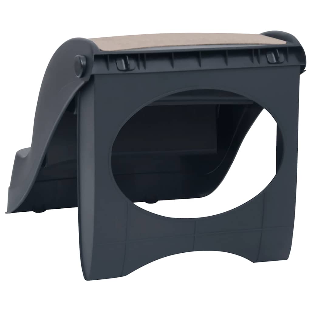 Hundetreppe 3 Stufen Klappbar Dunkelgrau 38x50x38 cm Haustiertreppe