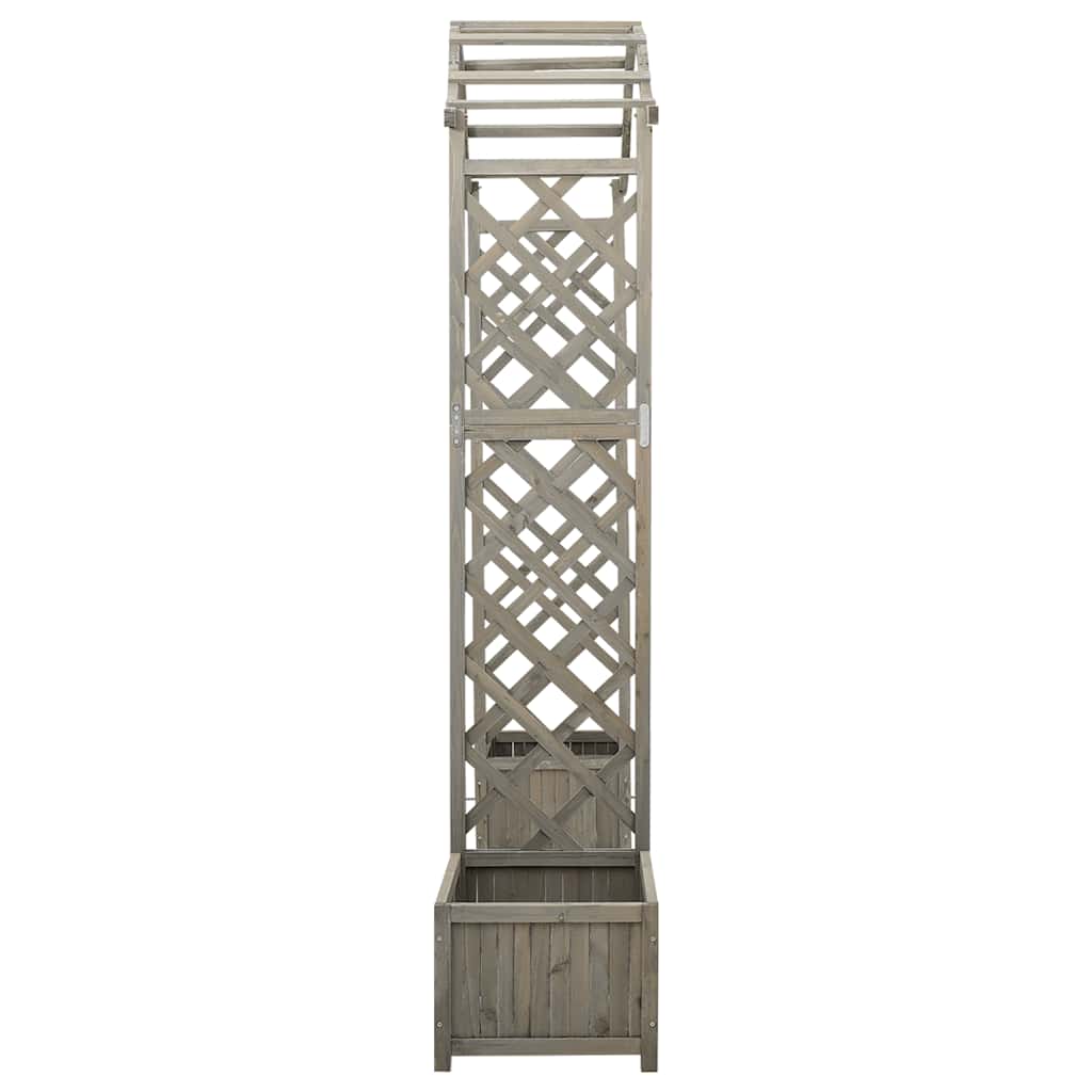 Garten-Pergola mit Blumenkasten Grau Massivholz Tanne Spalier Rankhilfe