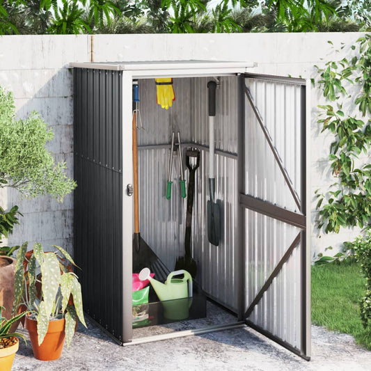 Gerätehaus Gartenschuppen Anthrazit 88x89x159 cm Verzinkter Stahl Lager