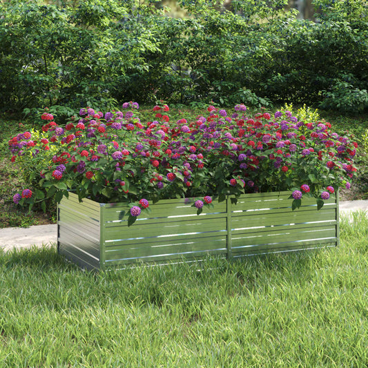 Garten-Hochbeet 160x80x45 cm Verzinkter Stahl Silber Pflanzbeet Pflanzkübel