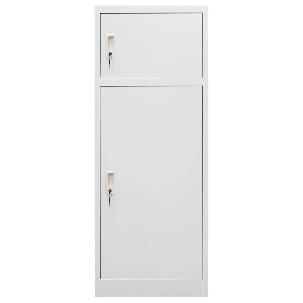 Sattelschrank Hellgrau 53x53x140 cm Stahl Aufbewahrungsschrank abschließbar