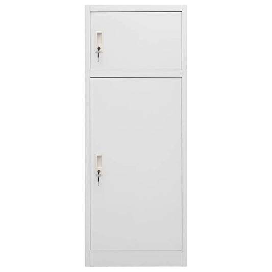 Sattelschrank Hellgrau 53x53x140 cm Stahl Aufbewahrungsschrank abschließbar