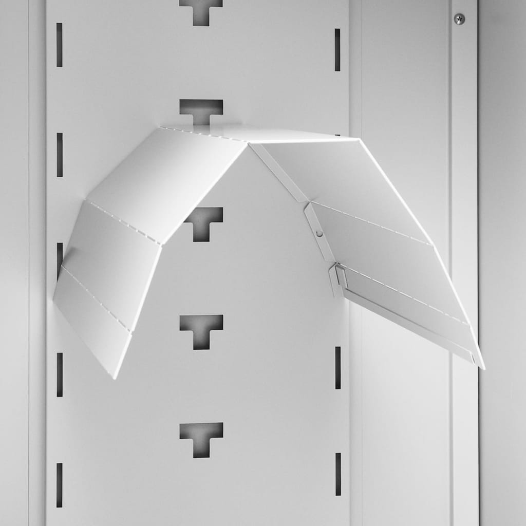 Sattelschrank Hellgrau 53x53x140 cm Stahl Aufbewahrungsschrank abschließbar