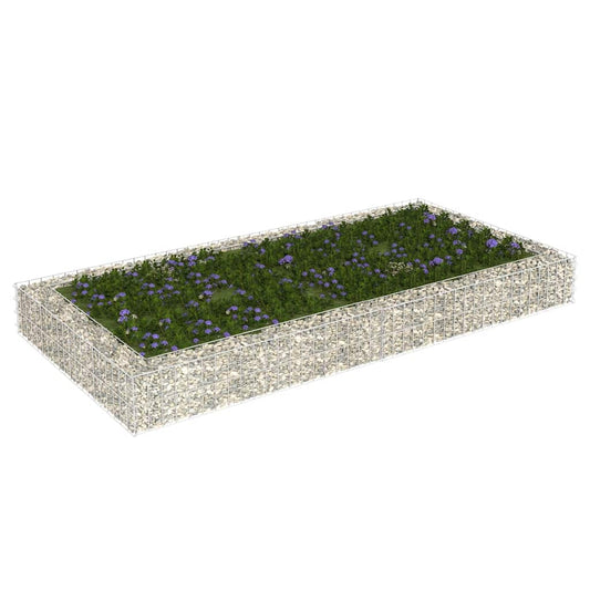 Gabionen-Hochbeet Verzinkter Stahl 200x100x20 cm Steinkorb Grau Silber