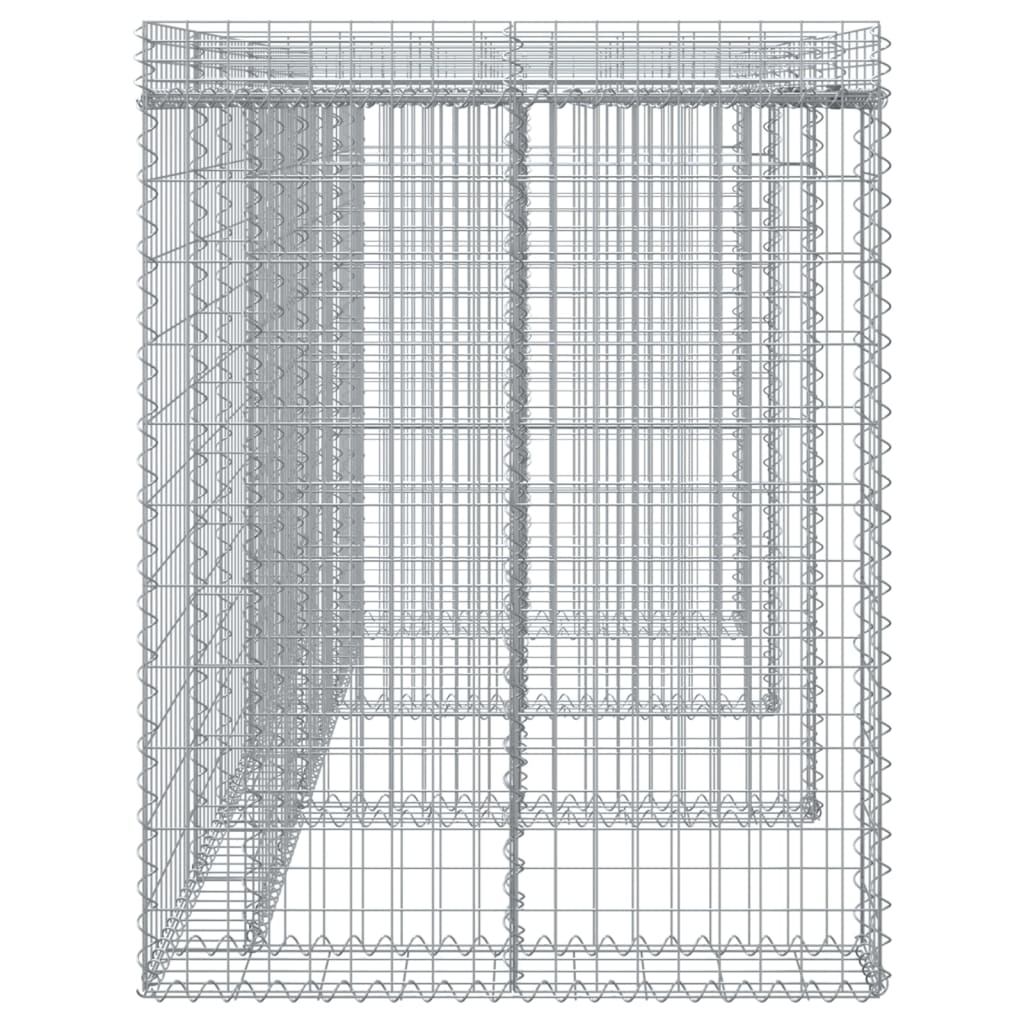 Gabionen-Mülltonnenbox 270x91x120 cm Verzinktes Eisen Dachbegrünung