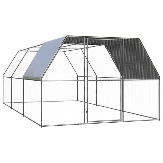 Hühnerkäfig Hühnerstall Stahl 3 x 6 x 2 m Auslauf Freigehege Tierkäfig Geflügelstall