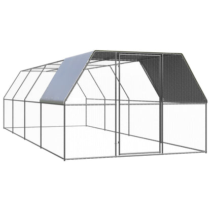Chicken cage, chicken coop, steel, 3 x 8 x 2 m, run, outdoor enclosure, animal cage, poultry house