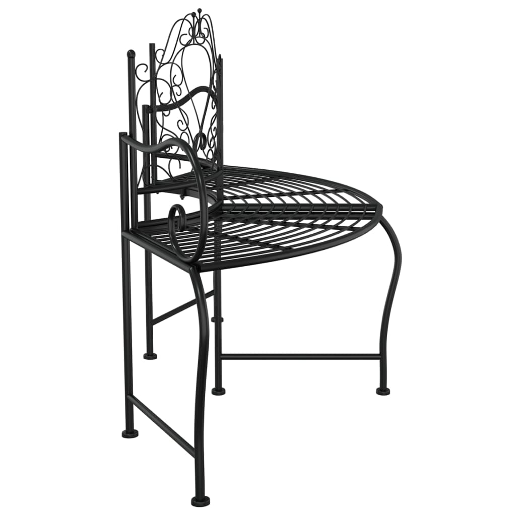 Baumbank halbrund 150 cm Schwarz Stahl schwarz Gartenbank