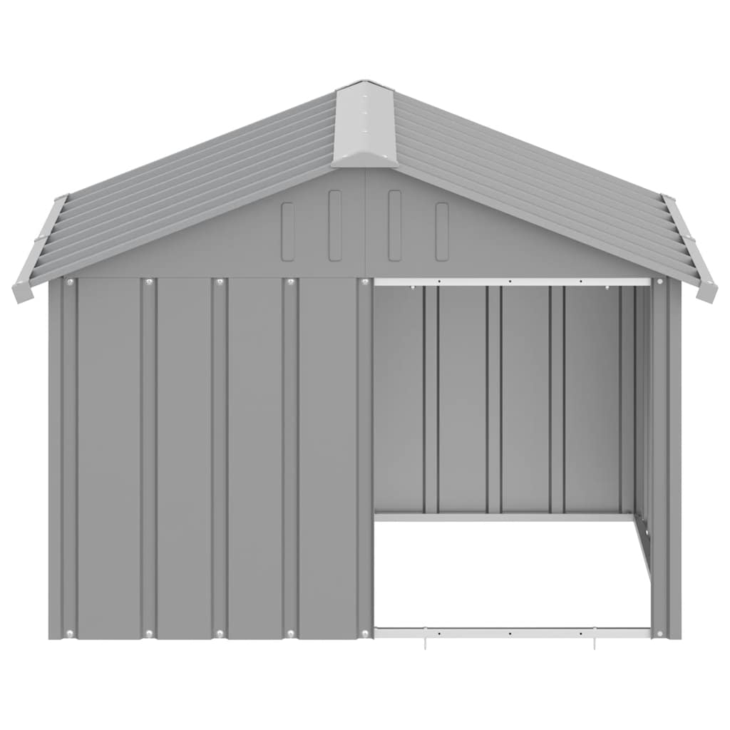 vidaXL Dog Kennel Grey 116.5x103x81.5 cm Galvanized Steel