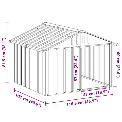 vidaXL Dog Kennel Grey 116.5x103x81.5 cm Galvanized Steel