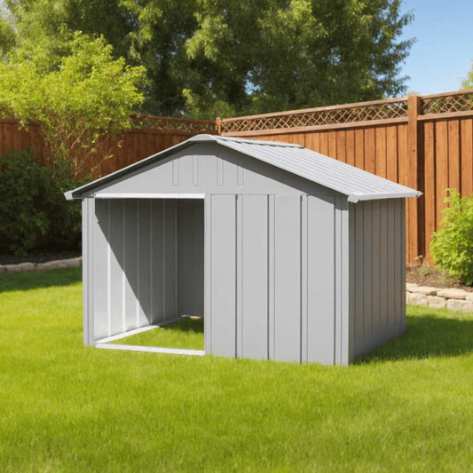 vidaXL Dog Kennel Grey 116.5x103x81.5 cm Galvanized Steel
