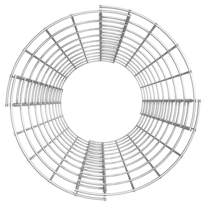 Gabionen-Säule 3 Stk. Rund Verzinkter Stahl Ø30x100 cm Steinkorb Grau