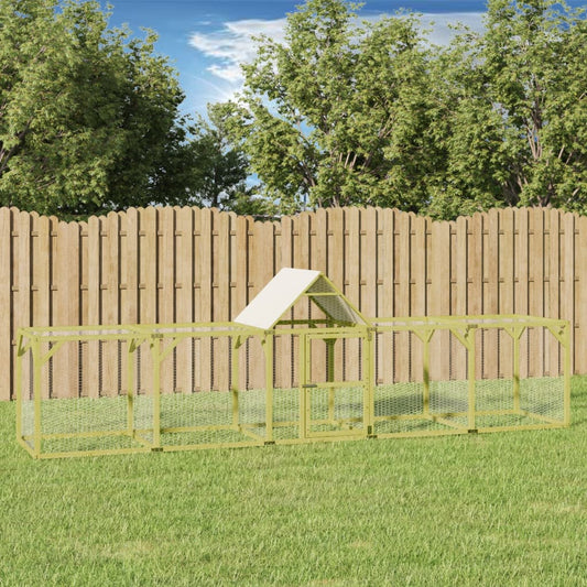 Hühnerkäfig 5 x 1 x 1,5 m Hühnerstall Imprägniertes Holz Auslauf Geflügel Freigehege