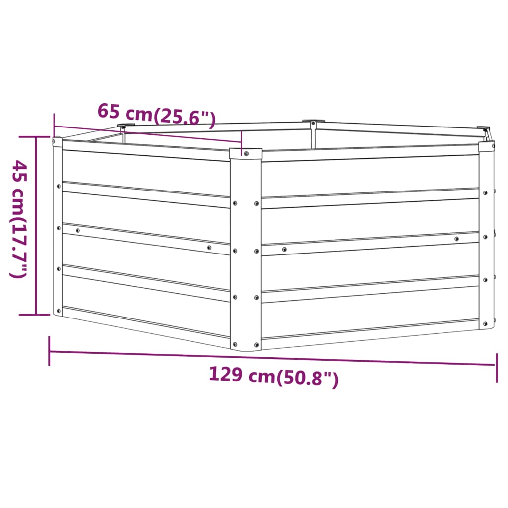 Hochbeet 120x40x80 cm Cortenstahl rostig sechseckig Pflanzkasten