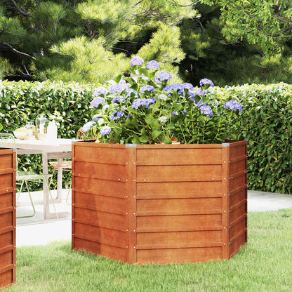 Raised garden bed 129x129x77cm Corten steel rusty planting bed planter