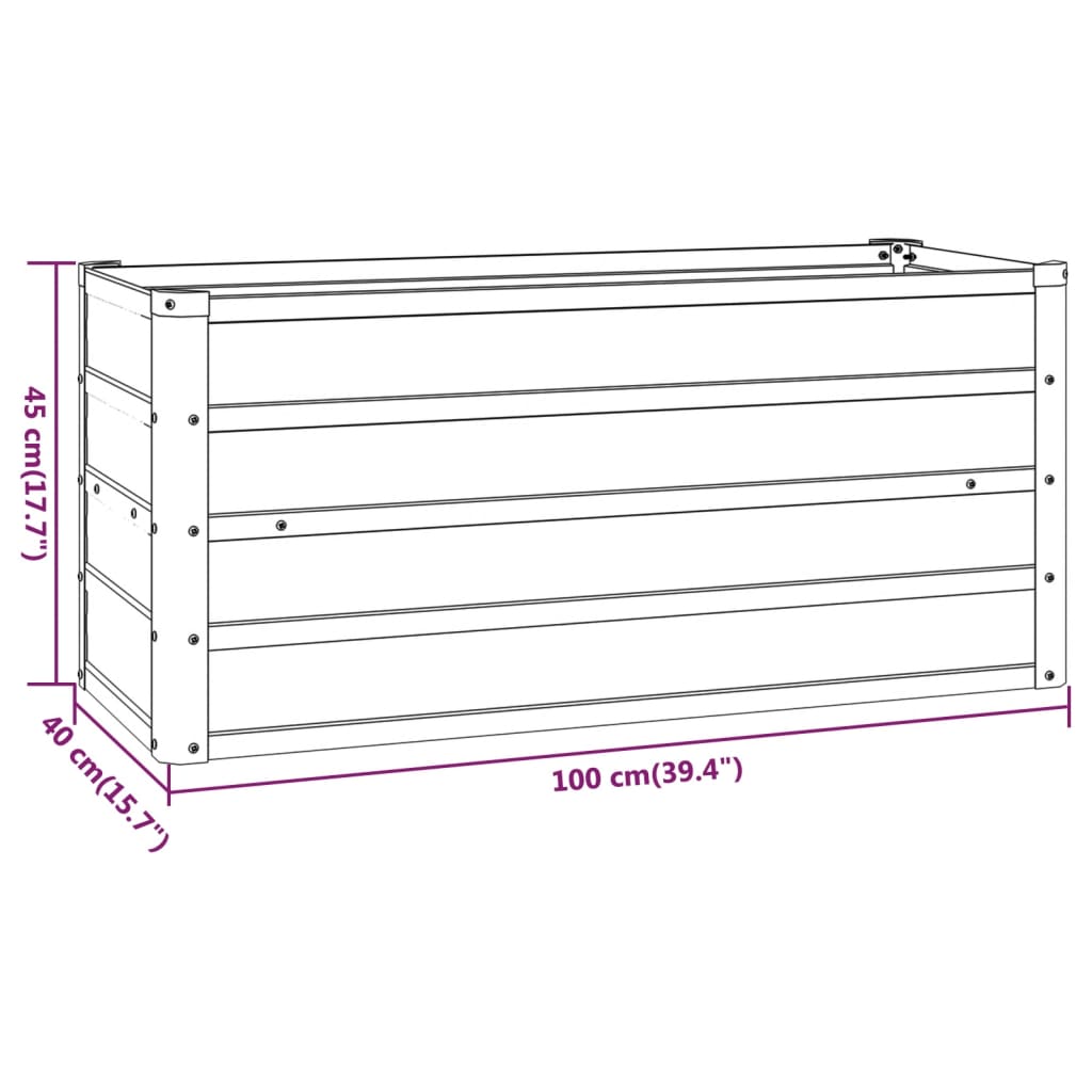 Hochbeet 100x40x45cm Cortenstahl rostig Pflanzbeet Pflanzkasten