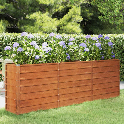 Raised bed 240x40x77 cm Corten steel rusty plant bed planter box