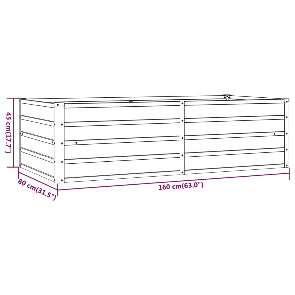 Hochbeet 160x80x45 cm Cortenstahl rostig Pflanzbeet Pflanzkasten