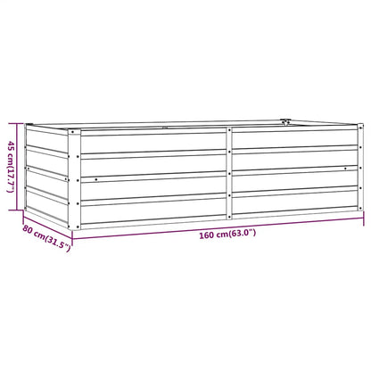 Raised garden bed 160x80x45 cm Corten steel, rusty, planting bed, planter box