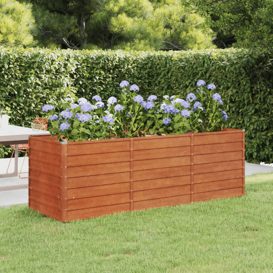 Hochbeet 240x80x77 cm Cortenstahl rostig Pflanzbeet Pflanzkasten