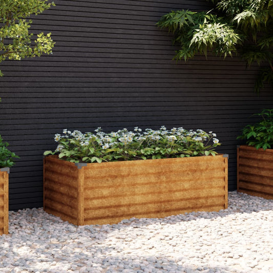 Hochbeet 100x50x36cm Cortenstahl rostig Pflanzbeet Pflanzkasten