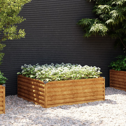 Hochbeet 100x100x36 cm Cortenstahl rostig Pflanzbeet Pflanzkasten