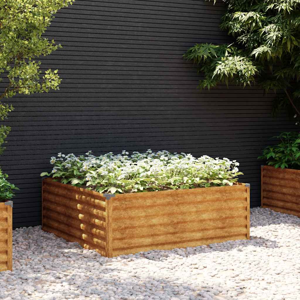 Hochbeet 100x100x36 cm Cortenstahl rostig Pflanzbeet Pflanzkasten
