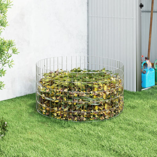 Gartenkomposter Ø100x50 cm Verzinkter Stahl Kompostbehälter Rotte