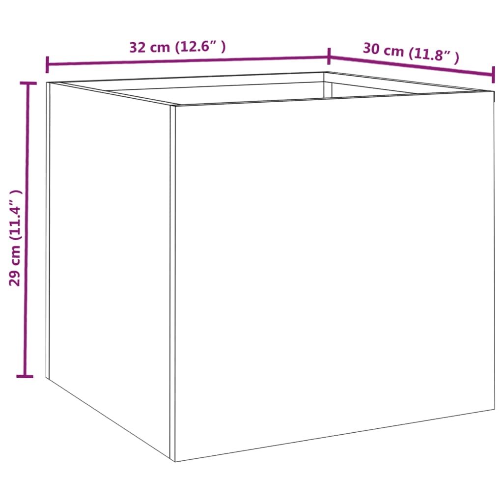 2 Stk. Hochbeet 32x30x29 cm Cortenstahl rostig Pflanzbeet Pflanzkasten