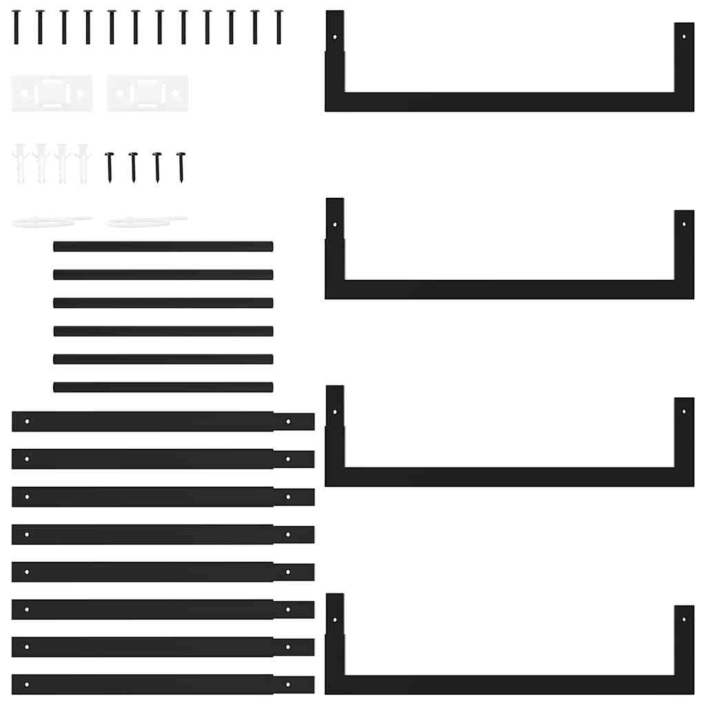 Firewood rack, steel, matte black, 50x28x94 cm, log storage, firewood holder