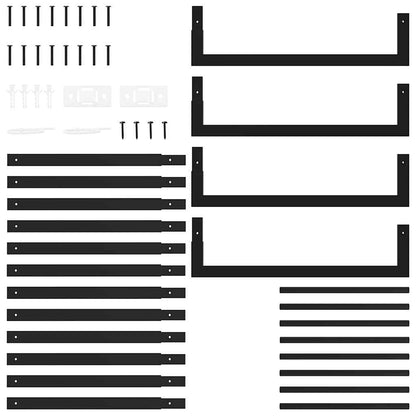 Brennholzregal Stahl Mattschwarz 50x28x132 cm Kaminholzlager Feuerholzhalter