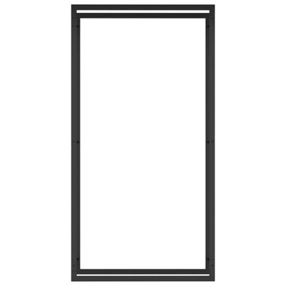 Firewood rack, steel, matte black, 80x28x154 cm, firewood storage, firewood holder