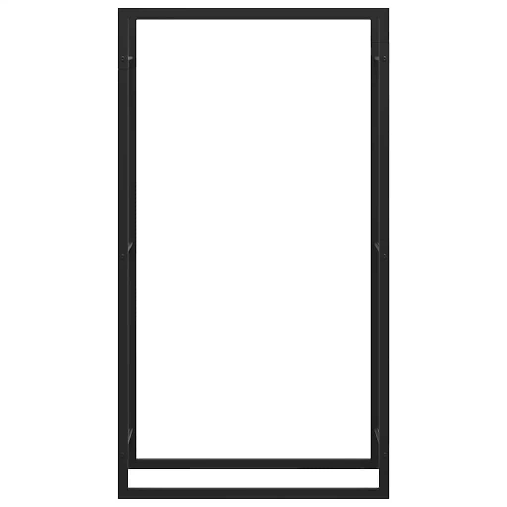 Firewood rack, steel, matte black, 80x28x154 cm, firewood storage, firewood holder