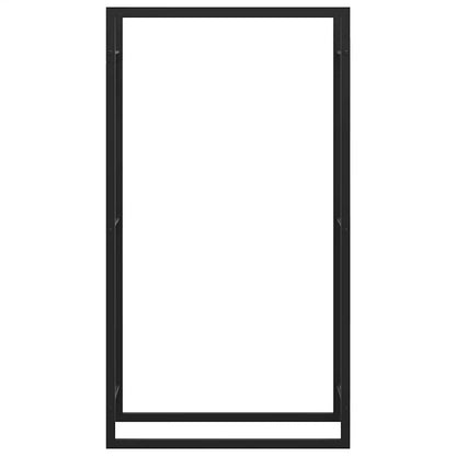 Firewood rack, steel, matte black, 80x28x154 cm, firewood storage, firewood holder