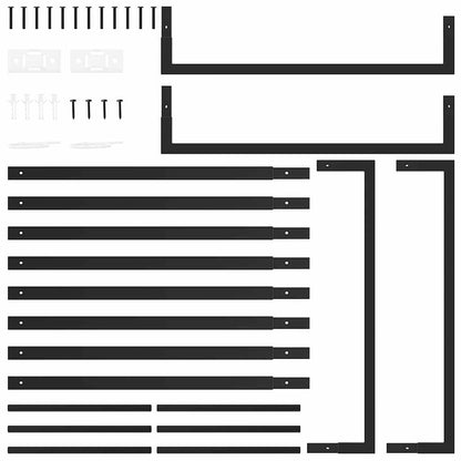 Firewood rack, steel, matte black, 80x28x154 cm, firewood storage, firewood holder