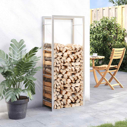 Brennholzregal 50x28x132 cm Edelstahl Holzlager Feuerholzhalter