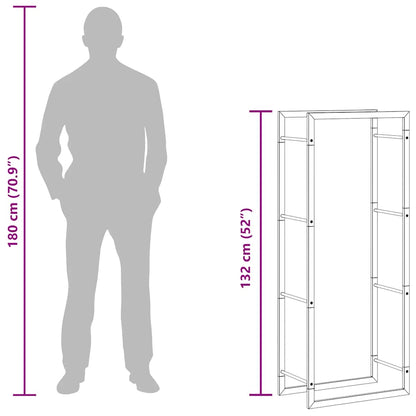Brennholzregal 50x28x132 cm Edelstahl Holzlager Feuerholzhalter
