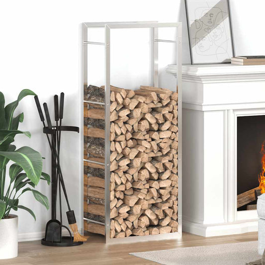 Brennholzregal 50x28x132 cm Edelstahl Holzlager Feuerholzhalter