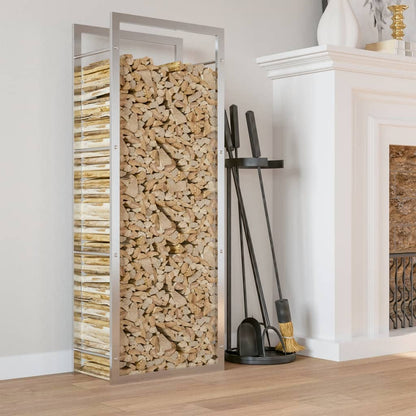 Brennholzregal 50x28x132 cm Edelstahl Holzlager Feuerholzhalter