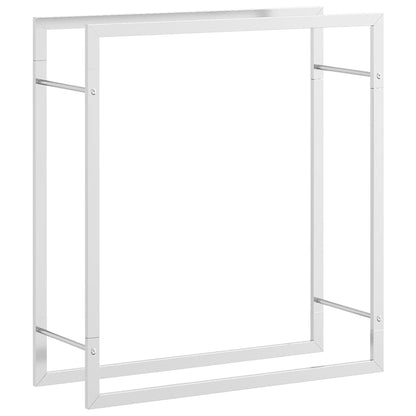 Firewood rack, stainless steel metal rack, silver, 80x28x86 cm, firewood storage, firewood stand